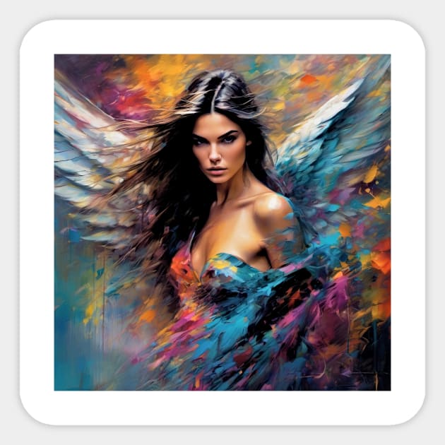 Big colorful angel like Kendall Jenner Sticker by bogfl